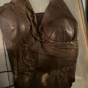 Authentic strugala top BROWN LEATHER CORSET